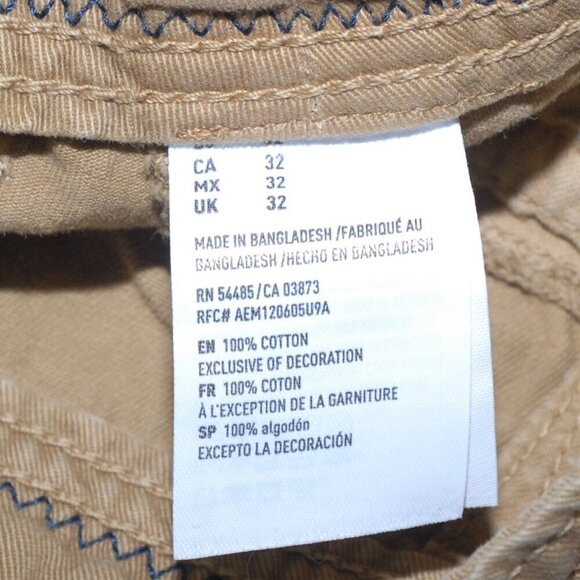 12” inseam 6 Pockets GUC Size 32 Cargo Jean Shorts Camel Dark Tan Denim - Picture 7 of 8